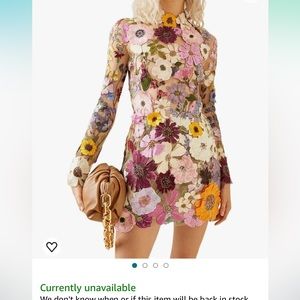 3D Flower Floral Mockneck Mini Dress